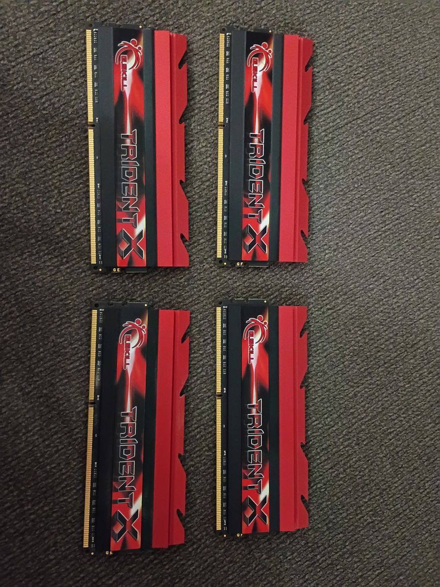 Four G.Skill Trident X DDR3 8GB RAM sticks