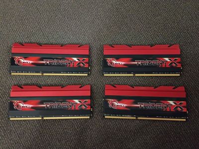 Four G.Skill Trident X DDR3 8GB RAM sticks