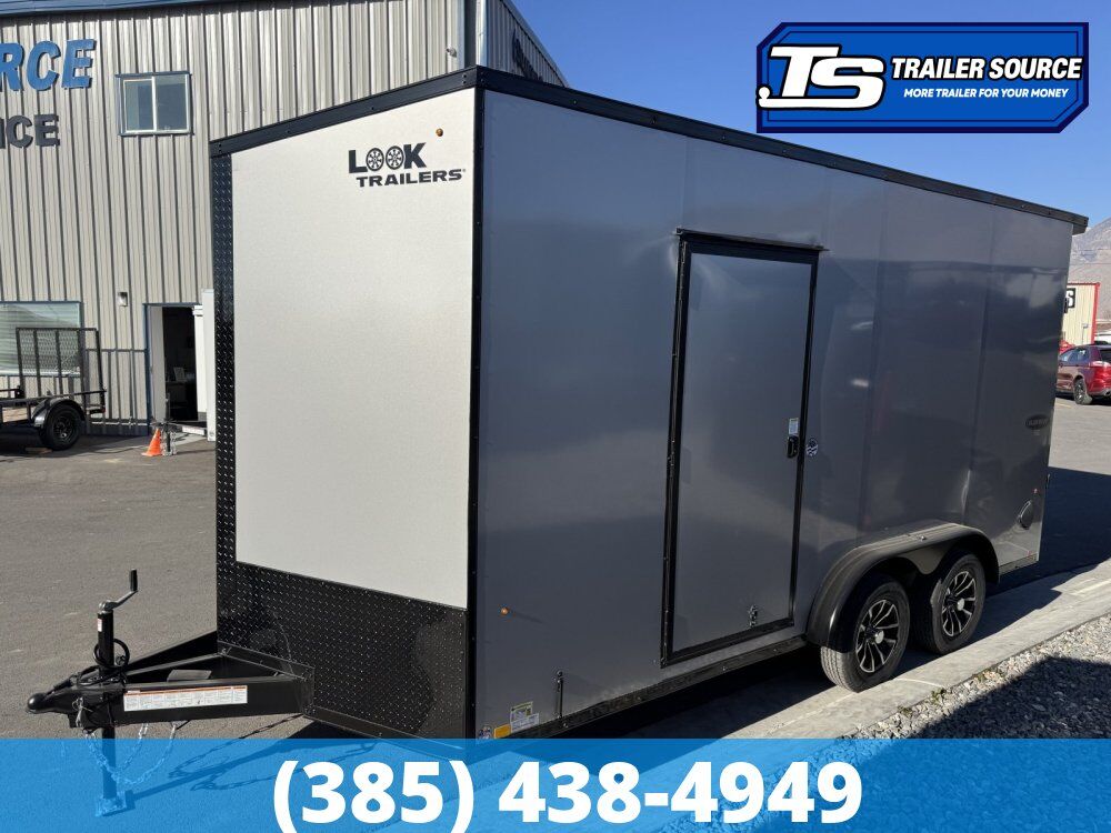 7.5x16 Look Element SE Enclosed Cargo Trailer - 7'6" Interior - 7K GVWR - .080 PolyCor, Alloy Wheels, Black Out Package