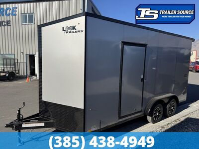 7.5x16 Look Element SE Enclosed Cargo Trailer - 7'6" Interior - 7K GVWR - .080 PolyCor, Alloy Wheels, Black Out Package