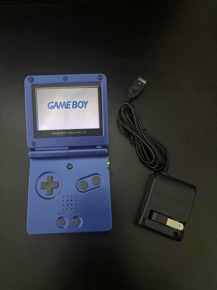 Nintendo Game Boy Advance SP AGS-001 Cobalt Blue Handheld Console + Charger