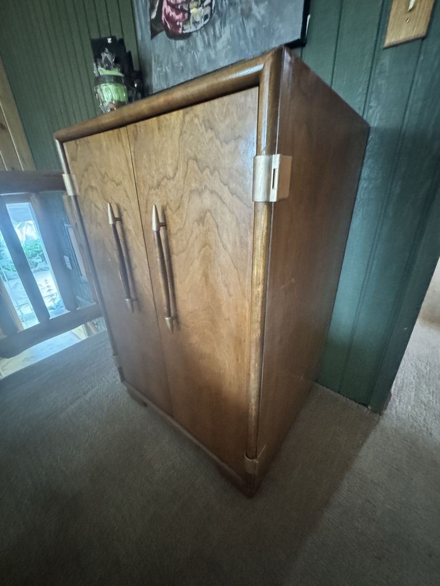 Vintage Mid-Century Modern Wood  Storage Cabinet