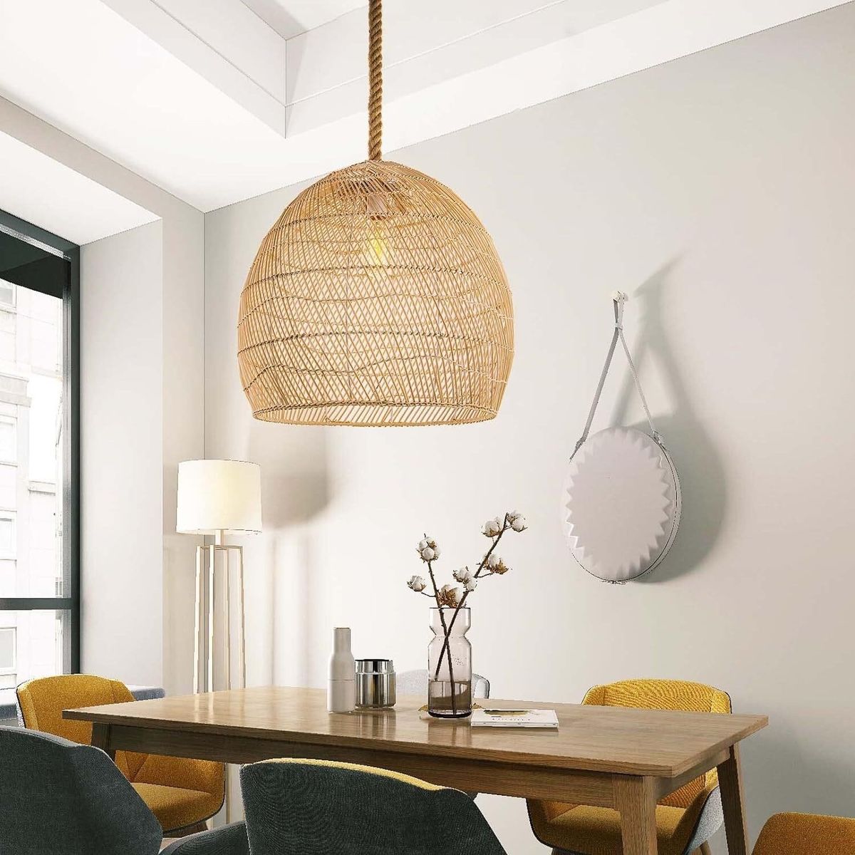 Arturesthome 1 Light Rattan Pendant Light
