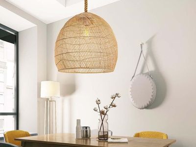 Arturesthome 1 Light Rattan Pendant Light