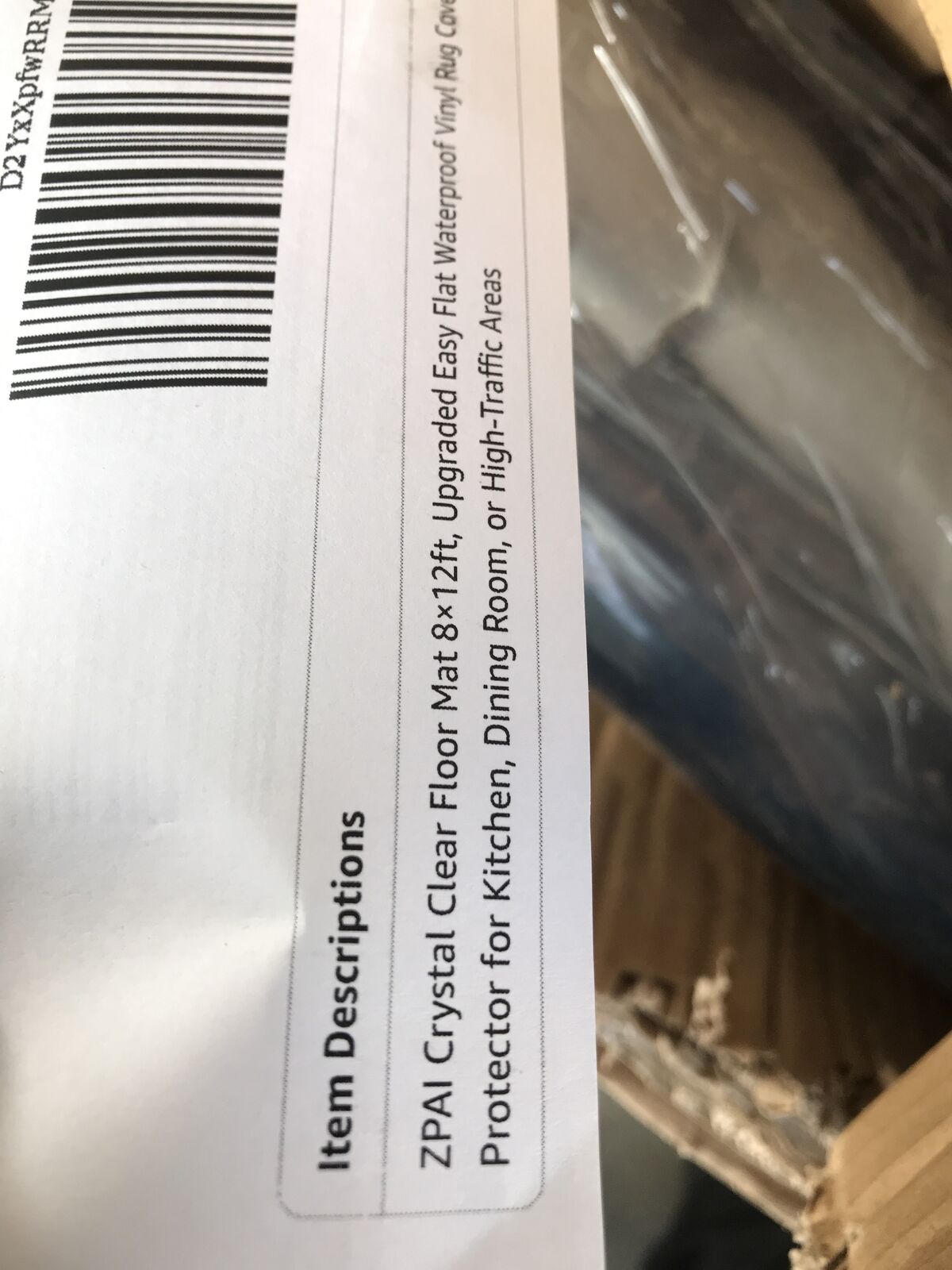 ZPAI area mat for floor clear plastic floor covering approximately 10’ x 10’ area coverage