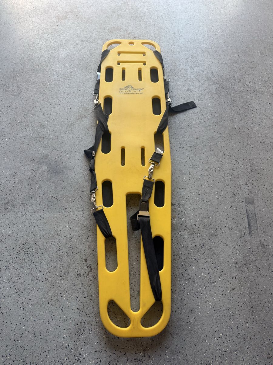 Iron Duck Yellow Medical Spinal Backboard Stretcher with Straps