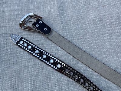 Unbranded Black & Silver Rhinestone Belt - Y2K Style - Size Unknown