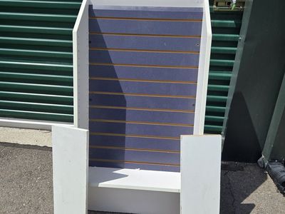 White Slatwall bookshelf 42" Tall x 24" Wide, Adjustable Shelving