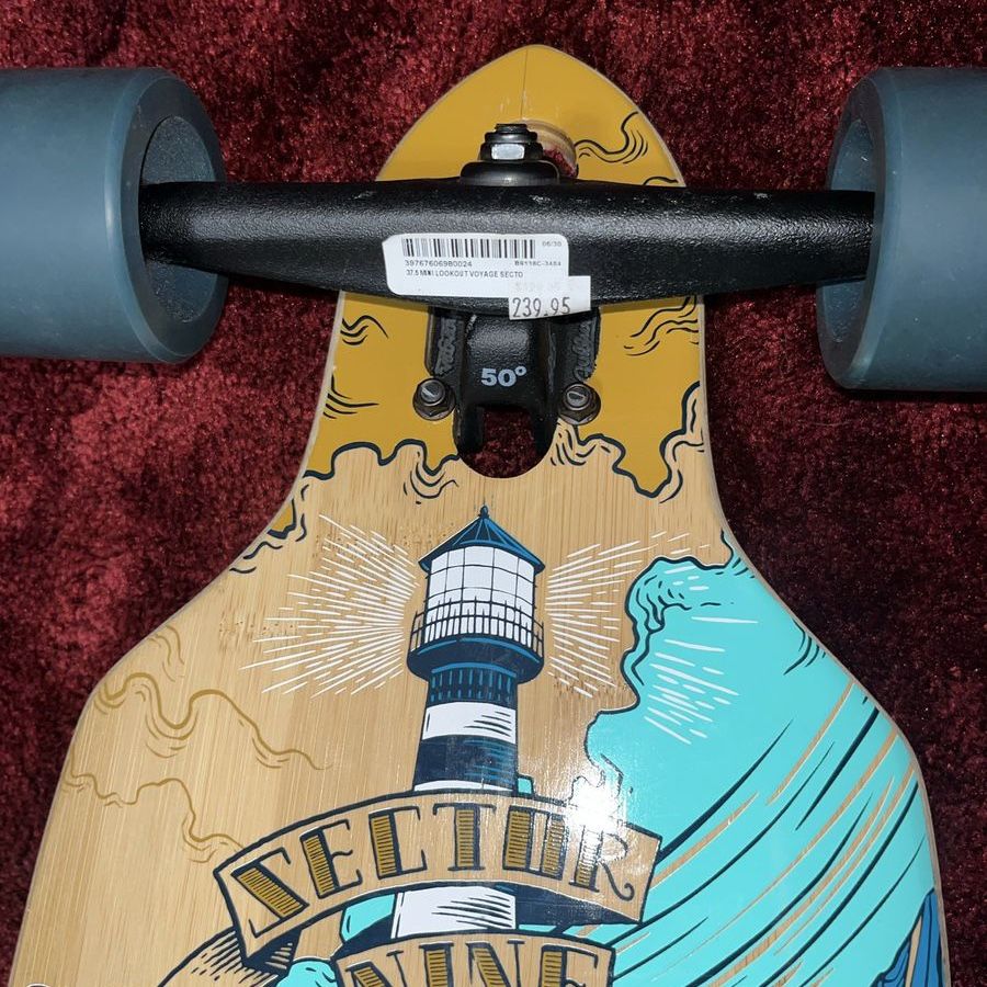 Sector 9 Drop-Through Longboard Skateboard with Lighthouse Ship Graphic