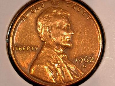 1962 D Lincoln Penny - Red Color - Marked UNC