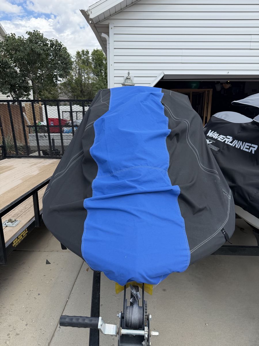 Jet Ski Storage Cover - Black and Blue Watercraft Cover