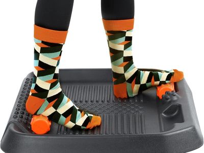 YESMET Anti- Fatigue Mat with Foot Massager Bar. Kitchen Floor Mat, Orange #98503
