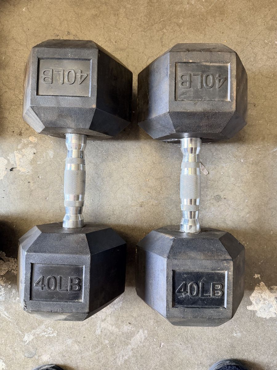 40lb Hex Dumbbells - Home Gym Fitness Weights