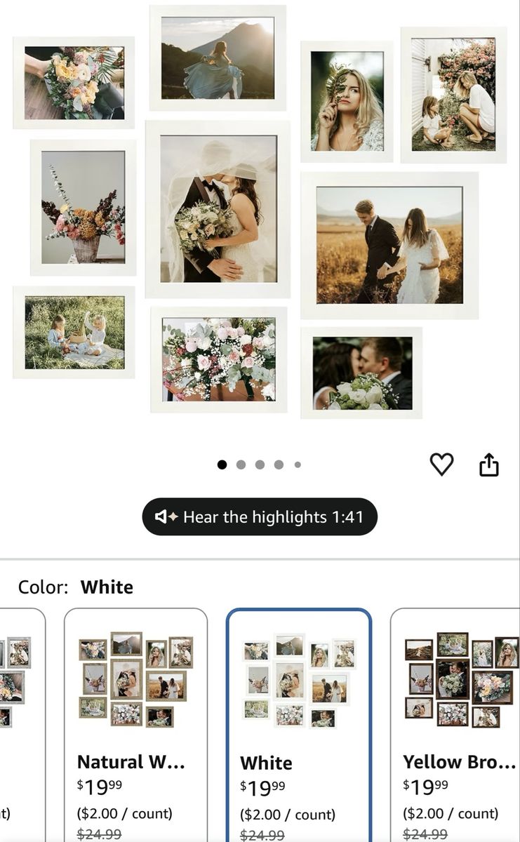 LUCKYLIFE White Picture Frames Gallery Wall Set - 10 Count Pack