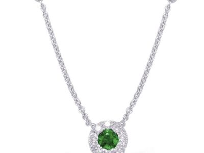 Emerald And White gold necklace