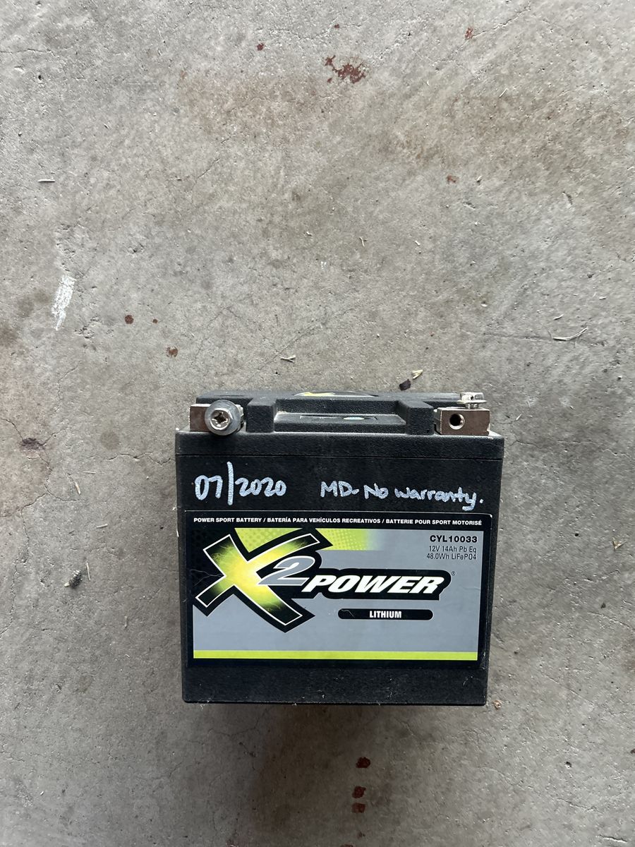 X2Power Lithium Powersport Battery 12V CYL10033 07/2020 Used