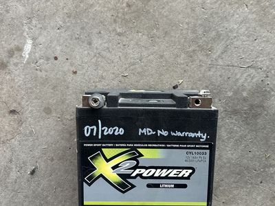 X2Power Lithium Powersport Battery 12V CYL10033 07/2020 Used