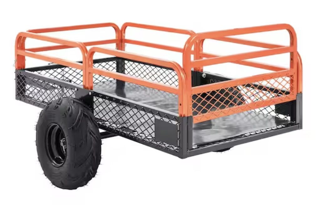 SVOPES 1500 lbs. 15 cu. ft. Steel Havy-Duty ATV Trailer Dump Cart, Garden Cart Garden Utility Trailer with Removable Sides