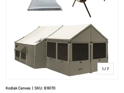 Kodiak canvas 12x12 stove lodge cabin tent bundle like new