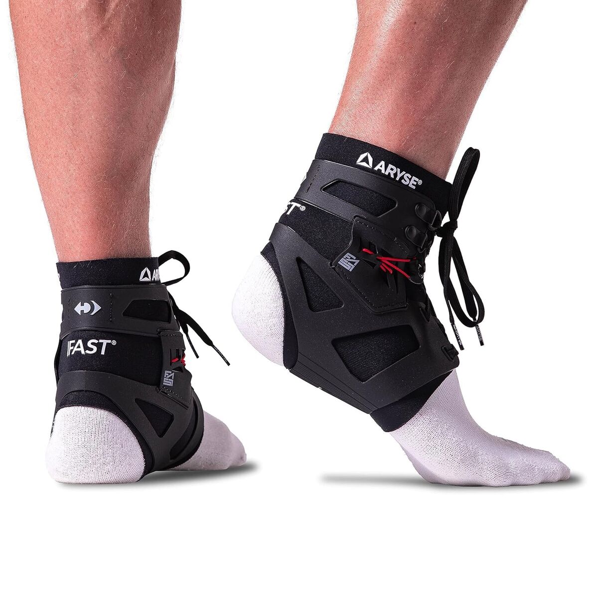 IFAST Ankle Brace - Ankle Stabilizer For Men & Women - Great For Basketball, Volleyball, Soccer & More! (Medium, Black, Single)