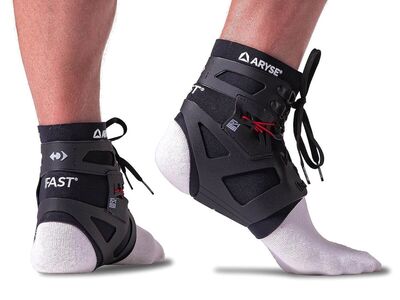 IFAST Ankle Brace - Ankle Stabilizer For Men & Women - Great For Basketball, Volleyball, Soccer & More! (Medium, Black, Single)