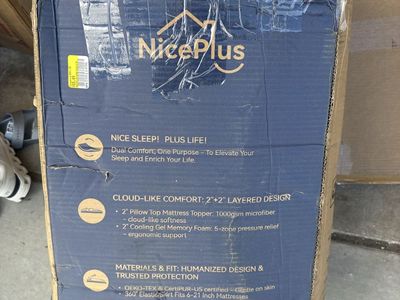 NicePlus 4" Dual Layer Mattress Topper - Microfiber Pillow Top & Cooling Gel Memory Foam