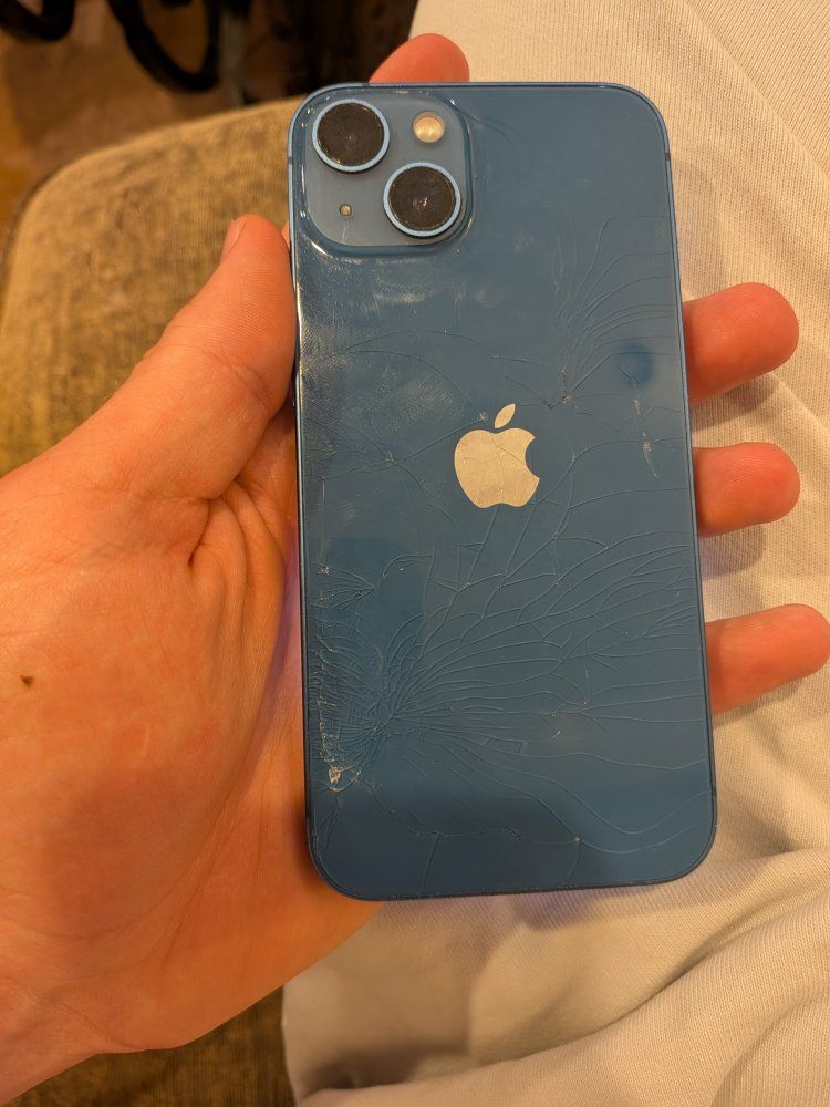Apple iPhone 13 - Blue - Cracked Back Glass & 76% Battery Health