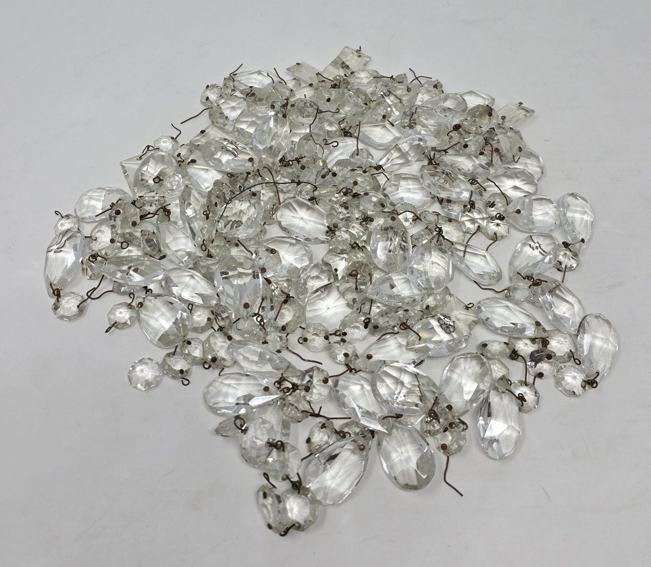 Vintage Cut Glass Chandelier Drops – Large Lot - Almost 3 lbs