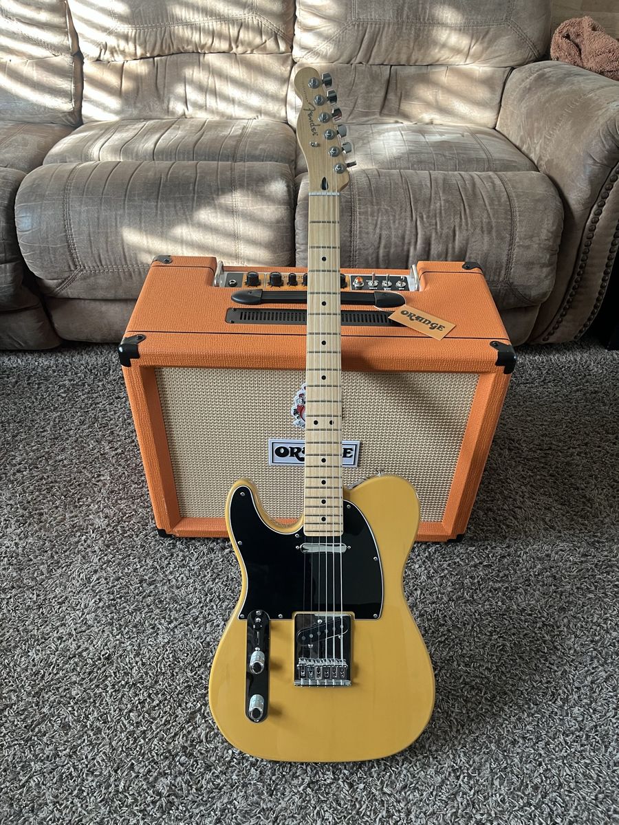 Left handed fender telecaster guitar