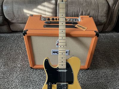 Left handed fender telecaster guitar