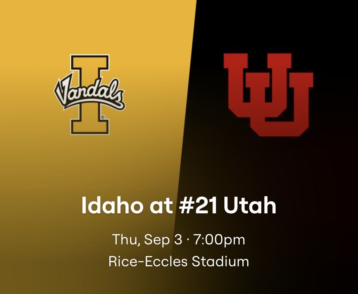 3 Utah football tickets Utah vs Idaho 