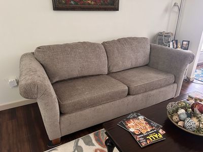 NEED GONE ASAP - Taupe Two-Cushion Couch