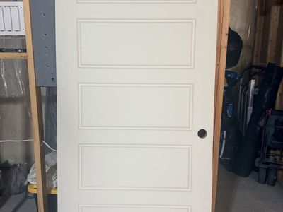 36" x 80" Interior Door Slab - Primed White 5-Panel