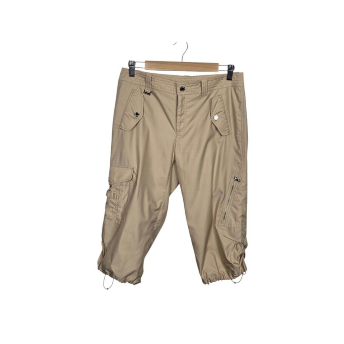 Ralph Lauren Golf Cropped Cargo Capri Pants Shorts Gold Beige Women's 4