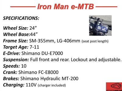 Full suspension mountain e-bike 24”