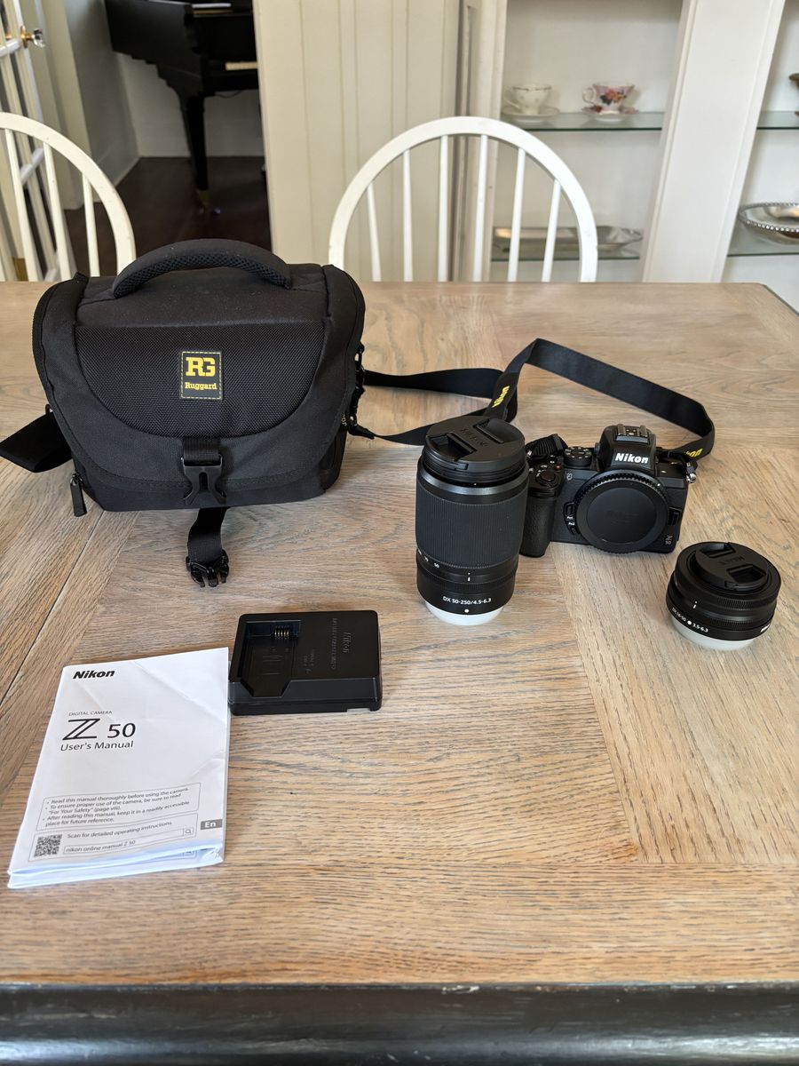 Nikon Z50 Mirrorless Camera w 16-50mm and 50-250mm Lenses, 2k shutter count