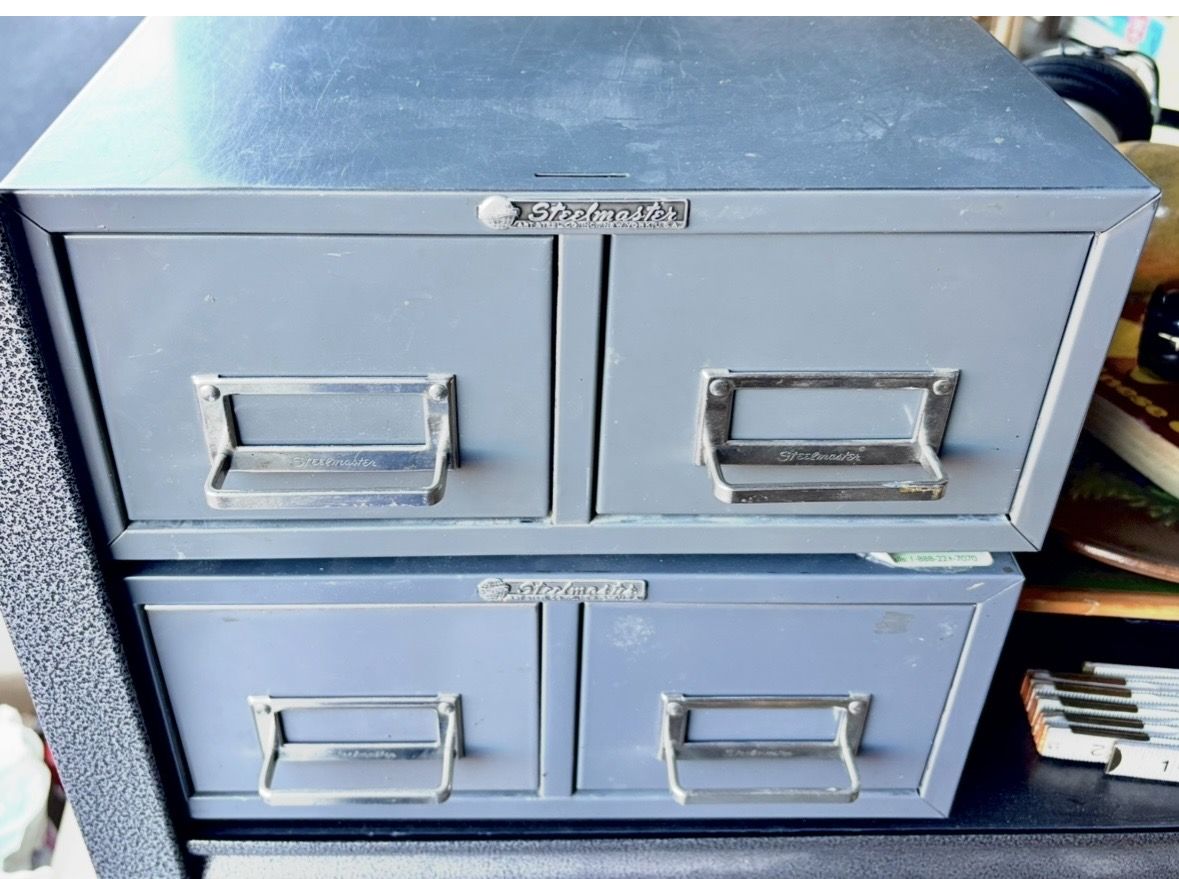 Vintage Steelmaster Art Steel 2 Drawer Card File Cabinet Stackable mid Century, industrial, Vintage ASCO