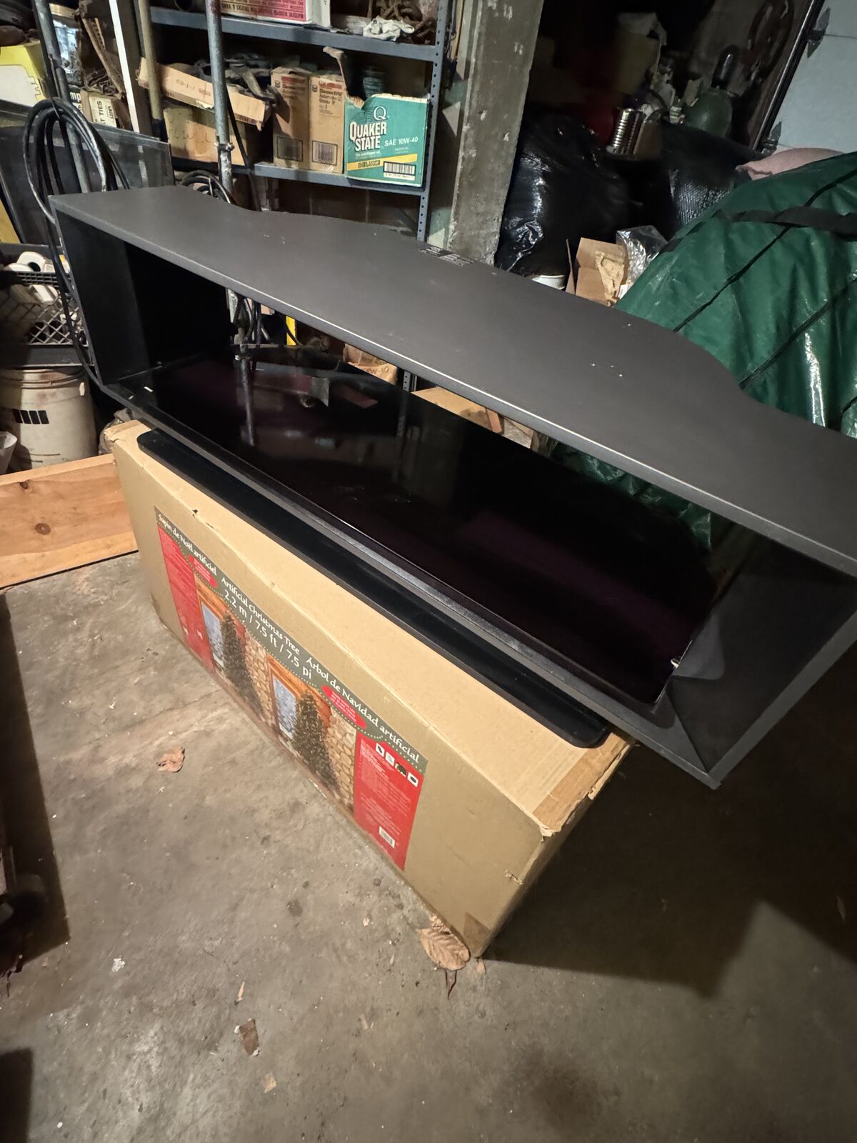 Modern newer, Glass and wood tv stand. Sony brand.