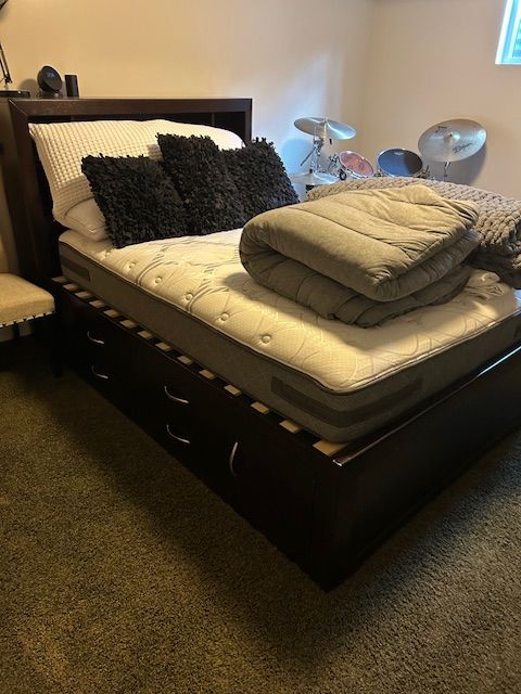 Bed with storage beneath