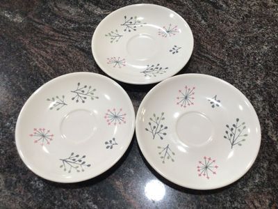 Vintage Franciscan Echo saucers, 3, 1954 EXCELLENT cottagecore