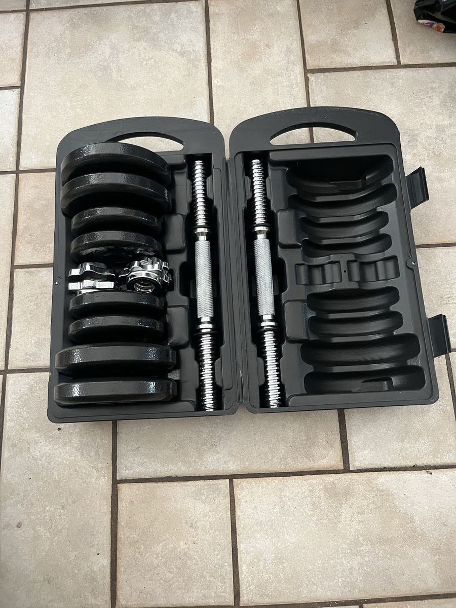 Adjustable Dumbbell Weight Set with Case - Home Gym Fitness Equipment