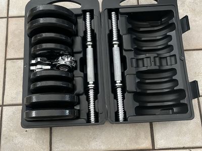 Adjustable Dumbbell Weight Set with Case - Home Gym Fitness Equipment