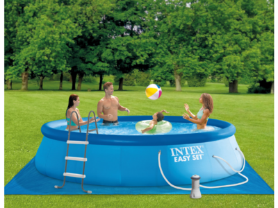 INTEX Easy Set 15ft x 42in Inflatable Above Ground Swimming Pool w/ Pump and Ladder