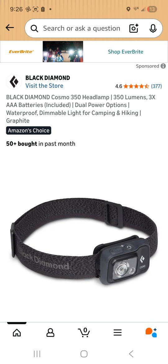 Black Diamond Cosmo headlamp