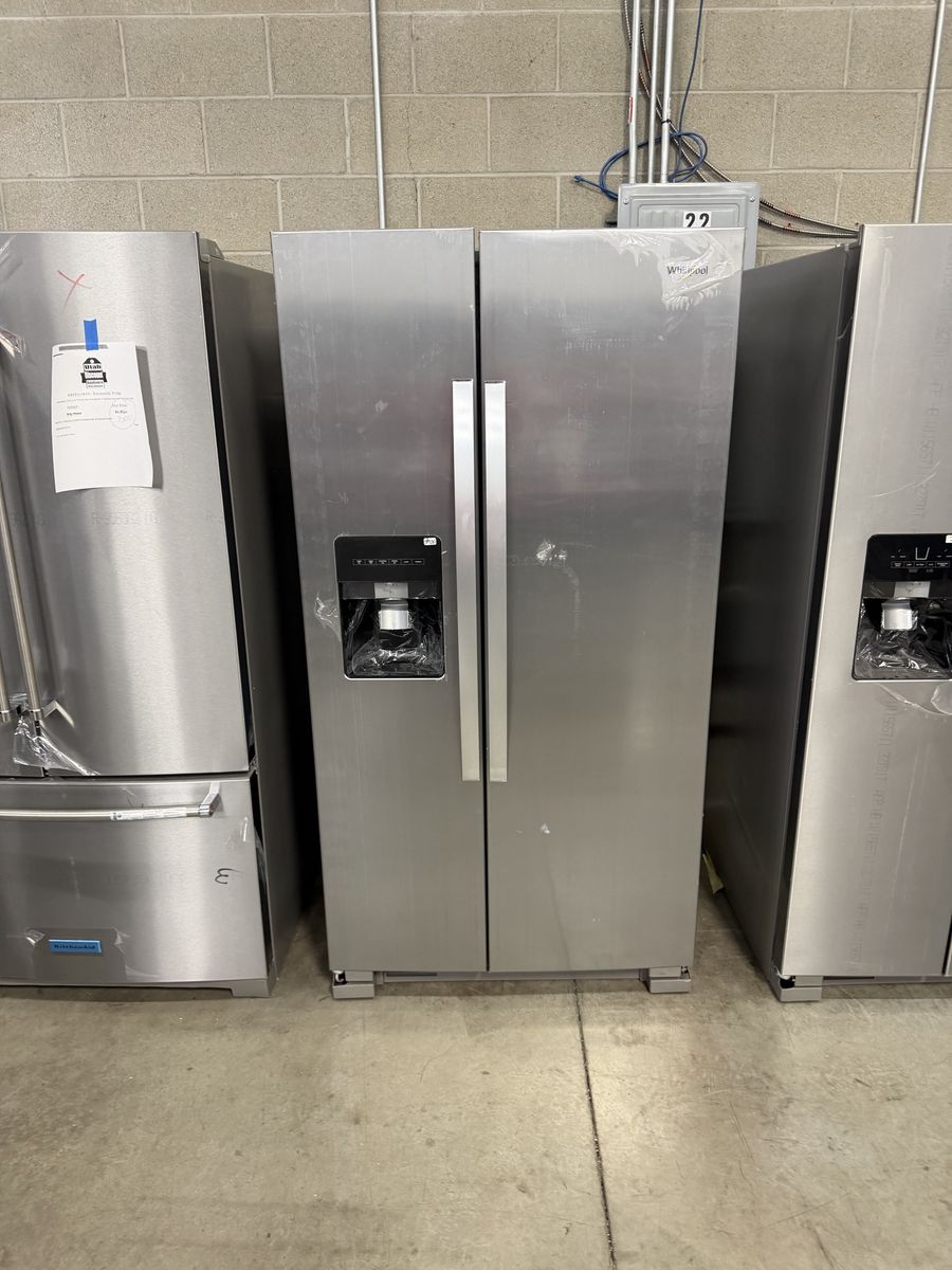 NEW WHIRLPOOL 24.6 C FT STAINLESS SIDE BY SIDE