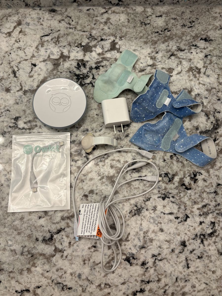 Owlet Smart Sock 2. Baby Monitor with Base Station, Sensor, Charging Cables & Fabric Socks