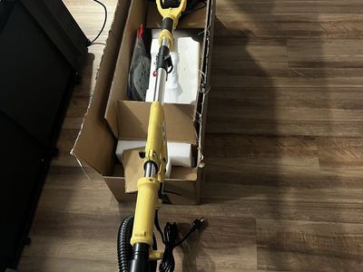 Yellow Wall Drywall Sander with Vacuum Hose and Dust Collection Bag, Extendable Handle