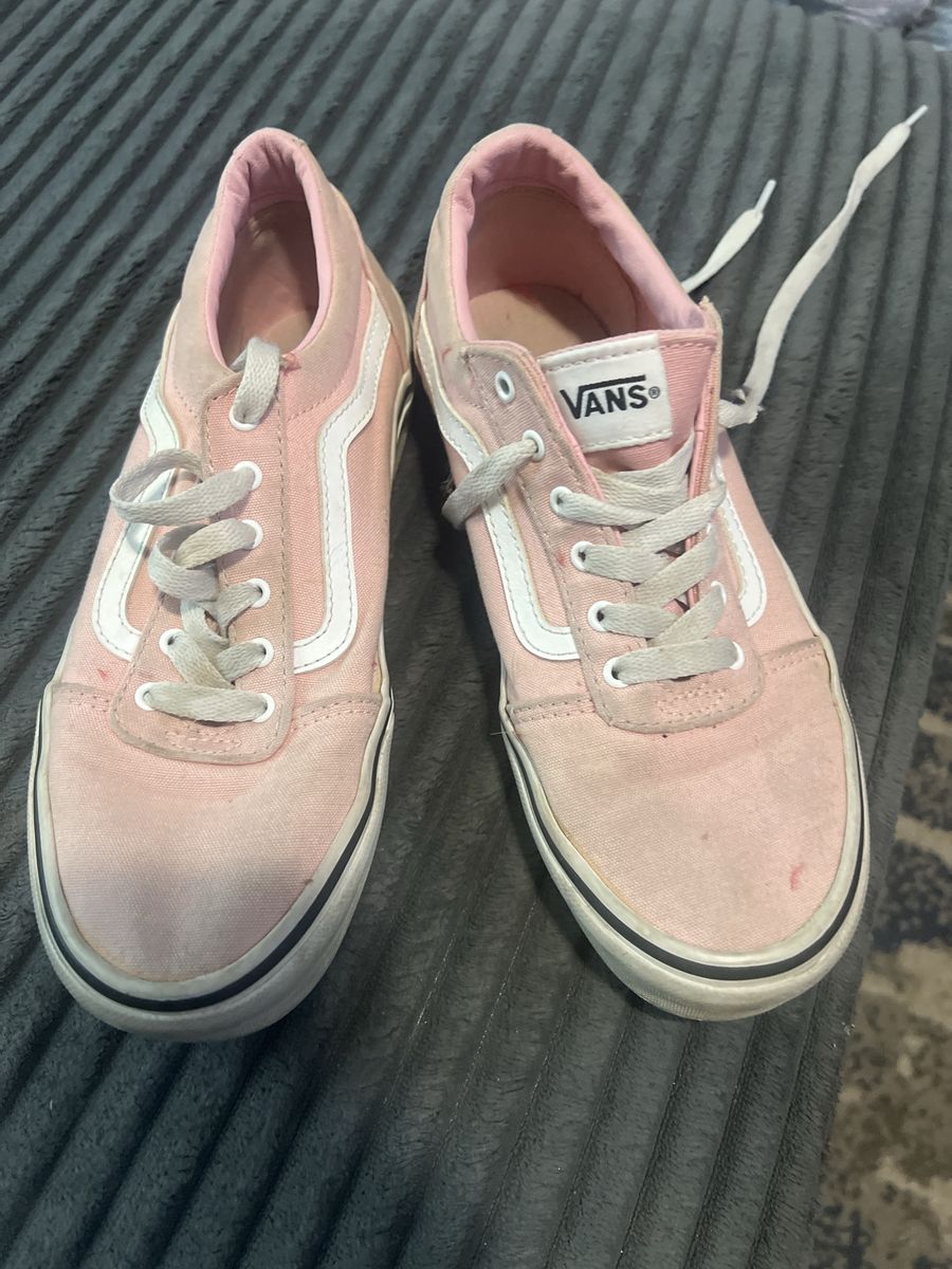 Vans Old Skool Pink White Skate Shoes Sneakers Women's Size 5