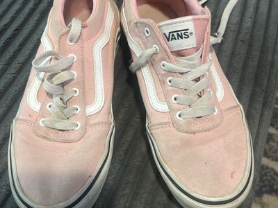 Vans Old Skool Pink White Skate Shoes Sneakers Women's Size 5