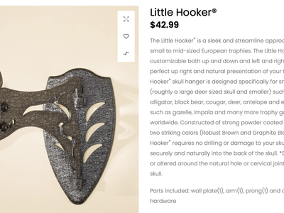 European skull mount bracket - Little Hooker